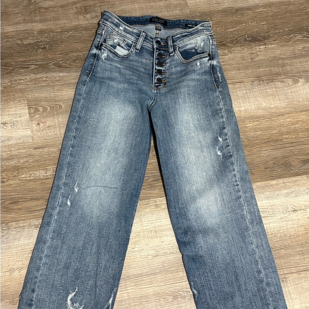 Judy Blue Flare Wide Leg Blue Jeans